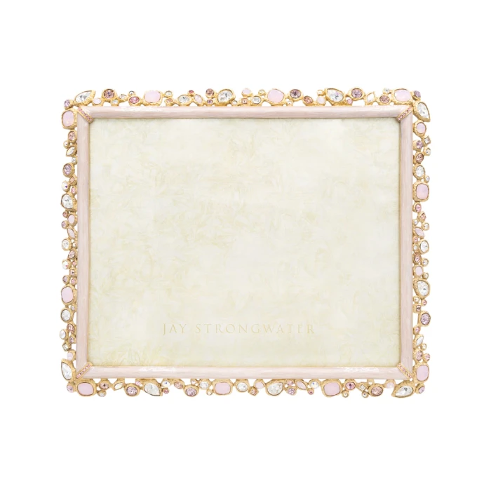 Jay Strongwater Theo Bejeweled 8" x 10" Crystal Picture Frame in Baby Pink
