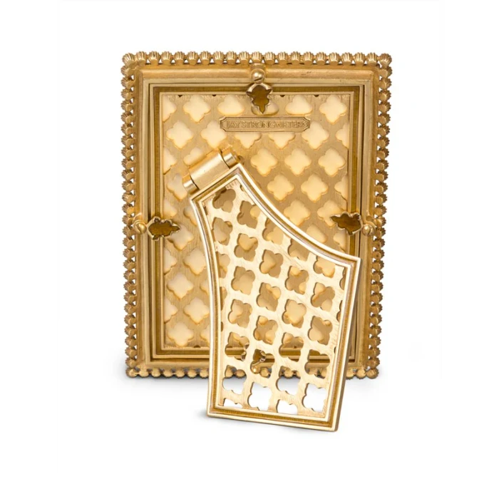 Jay Strongwater Lorraine Stone Edge 4" x 6" Crystal Picture Frame in Gold