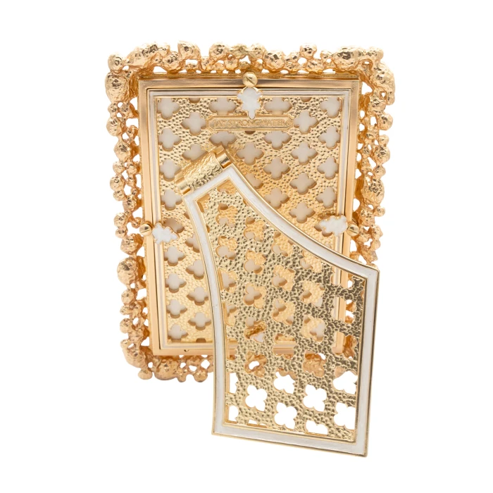 Jay Strongwater Emery Bejeweled 4" x 6" Crystal Picture Frame in White Opal