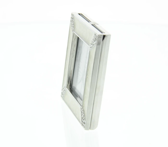 Jay Strongwater Leland Pave Corner 2" x 2" Crystal Picture Frame in Crystal Pearl