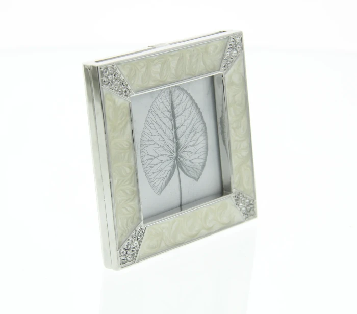 Jay Strongwater Leland Pave Corner 2" x 2" Crystal Picture Frame in Crystal Pearl