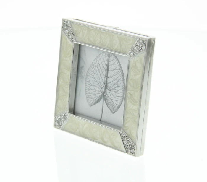 Jay Strongwater Leland Pave Corner 2" x 2" Crystal Picture Frame in Crystal Pearl