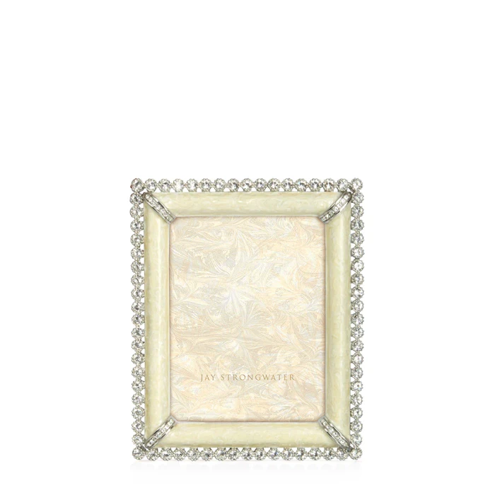 Jay Strongwater Emilia Stone Edge 3" x 4" Crystal Picture Frame in Crystal Pearl