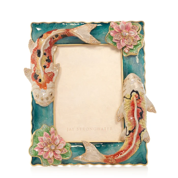Jay Strongwater River Koi 5" x 7" Crystal Picture Frame in Natural