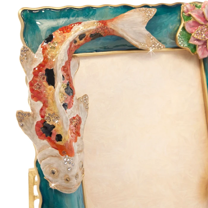 Jay Strongwater River Koi 5" x 7" Crystal Picture Frame in Natural