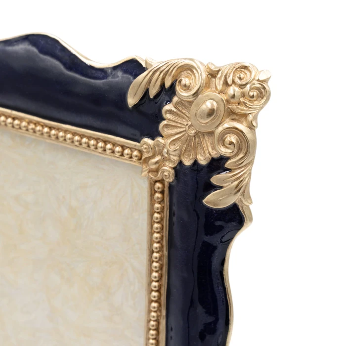 Jay Strongwater Heather 5" x 7" Crystal Picture Frame in Delft Garden
