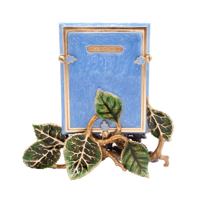 Jay Strongwater Colbie Hydrangea 3" x 4" Crystal Picture Frame in Blue