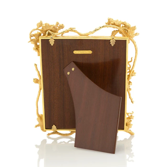 Jay Strongwater Dacia Floral Branch 8" x 10" Gold Picture Frame