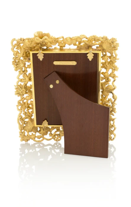 Jay Strongwater Ophelia Cluster Floral 5" x 7" Gold Picture Frame