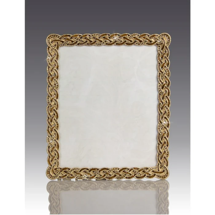 Jay Strongwater Aidan Braided 8" x 10" Picture Frame in Amber
