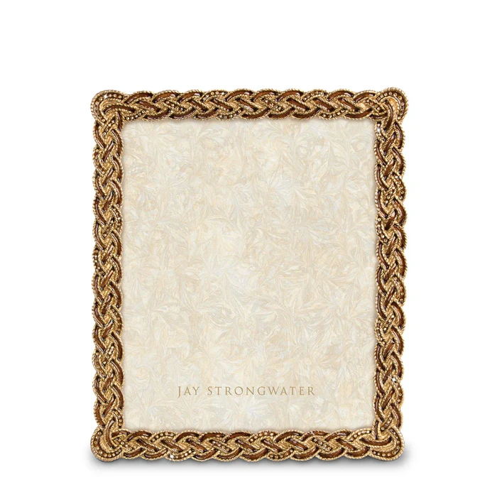 Jay Strongwater Aidan Braided 8" x 10" Picture Frame in Amber