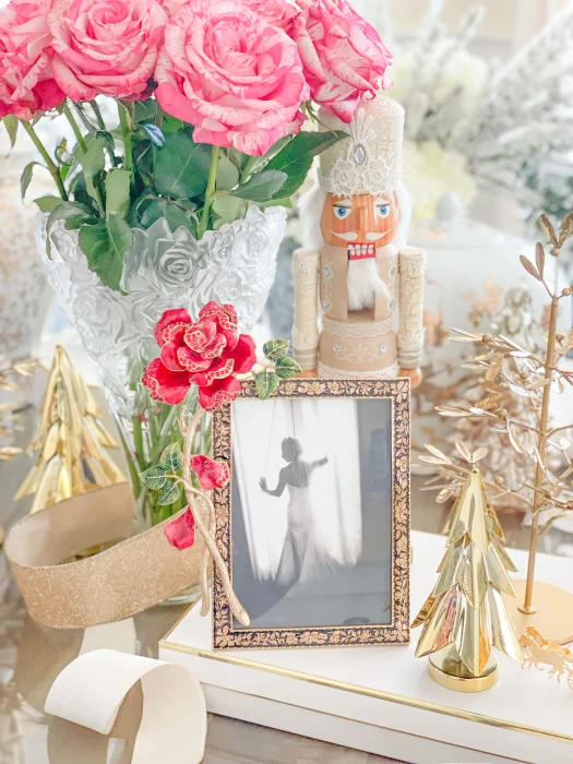 Jay Strongwater Rylee Night Bloom Rose 5" x 7" Crystal Picture Frame in Jewel