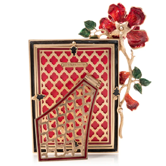 Jay Strongwater Rylee Night Bloom Rose 5" x 7" Crystal Picture Frame in Jewel