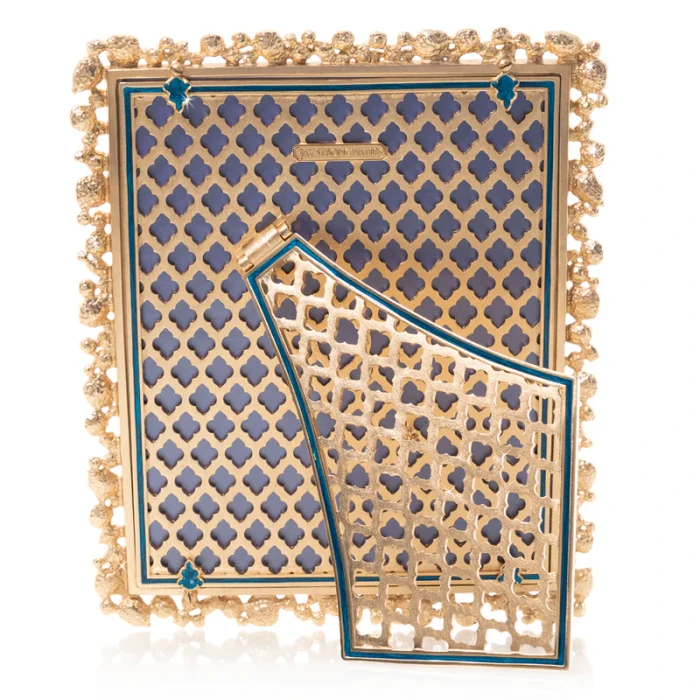 Jay Strongwater Theo Bejeweled 8" x 10" Crystal Picture Frame in Peacock