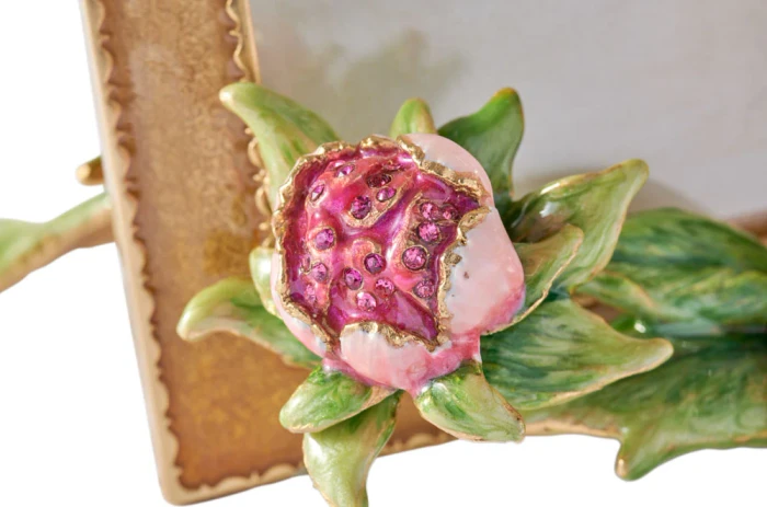 Jay Strongwater Cindy 5" x 7" Peony Picture Frame