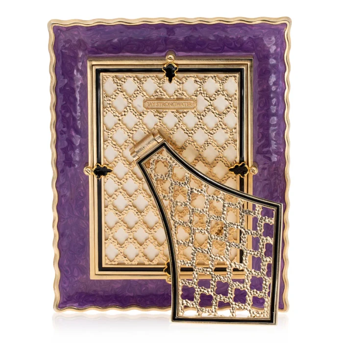 Jay Strongwater Clifton Ruffle Edge 5" x 7" Graffiti Crystal Picture Frame