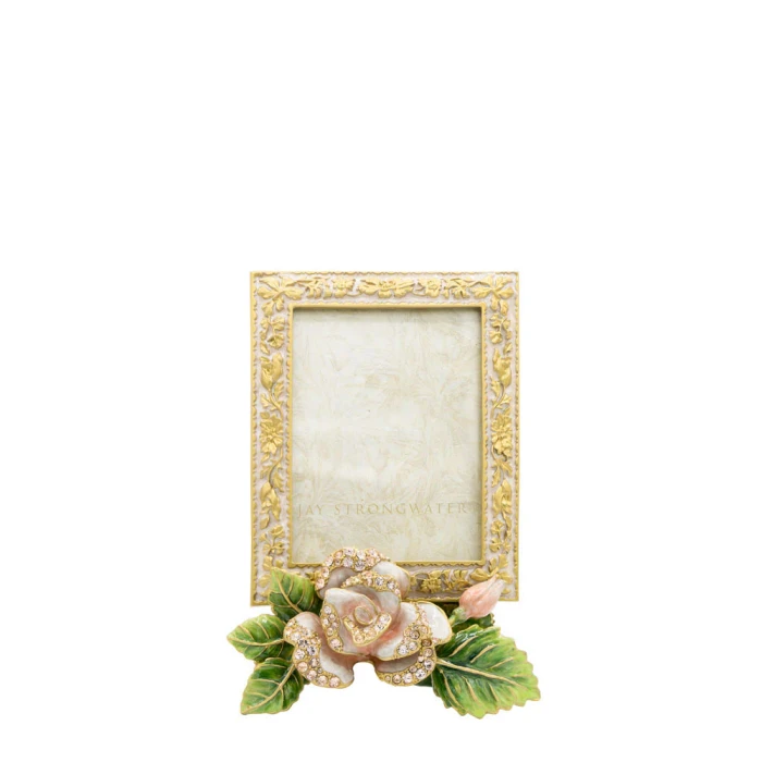 Jay Strongwater Kaylee 3" x 4" Rose Crystal Picture Frame