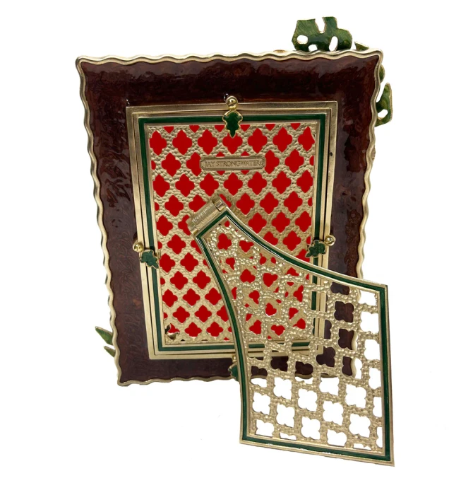 Jay Strongwater Orion Leopard Print and Palm Leaf 5" x 7" Crystal Picture Frame