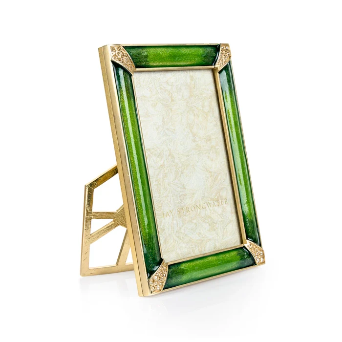Jay Strongwater Lavinia Emerald 4" x 6" Crystal Picture Frame