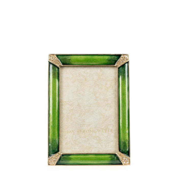 Jay Strongwater Lavinia Emerald 4" x 6" Crystal Picture Frame