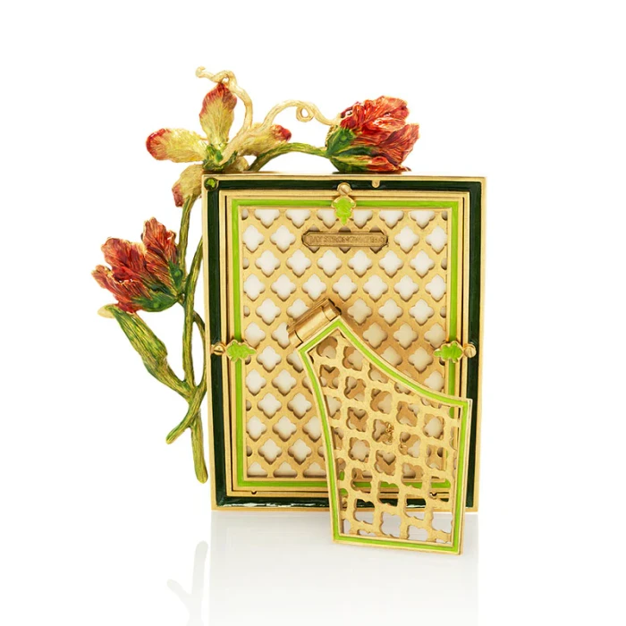 Jay Strongwater Margery Tulip Flora 5" x 7" Crystal Picture Frame 