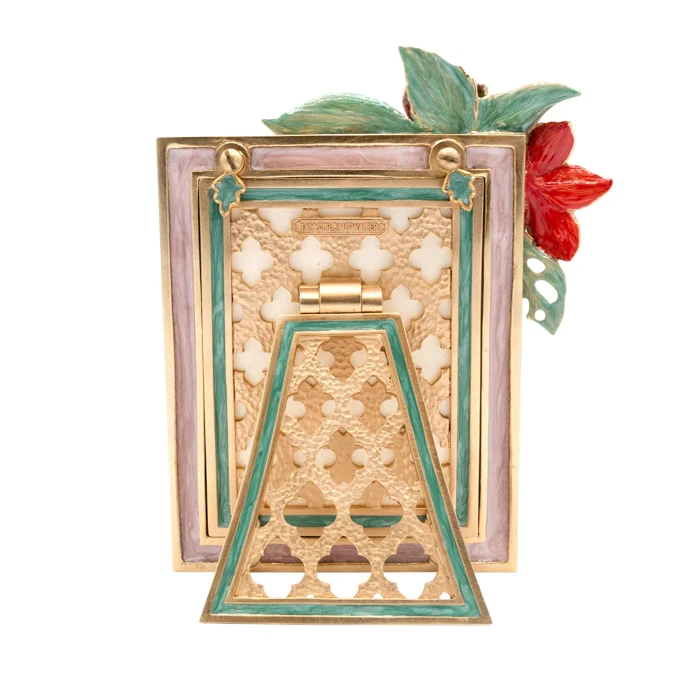 Jay Strongwater Amara Tropical Flower 3" x 4" Crystal Picture Frame