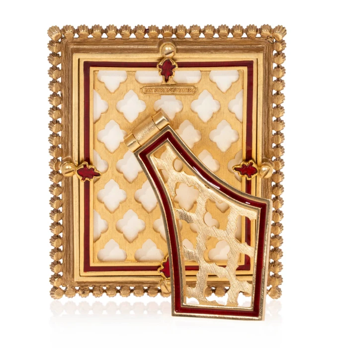 Jay Strongwater Emilia Stone Edge Ruby 3" x 4" Crystal Picture Frame