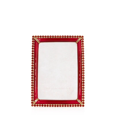 Jay Strongwater Lucas Stone Edge Ruby 5" x 7" Crystal Picture Frame