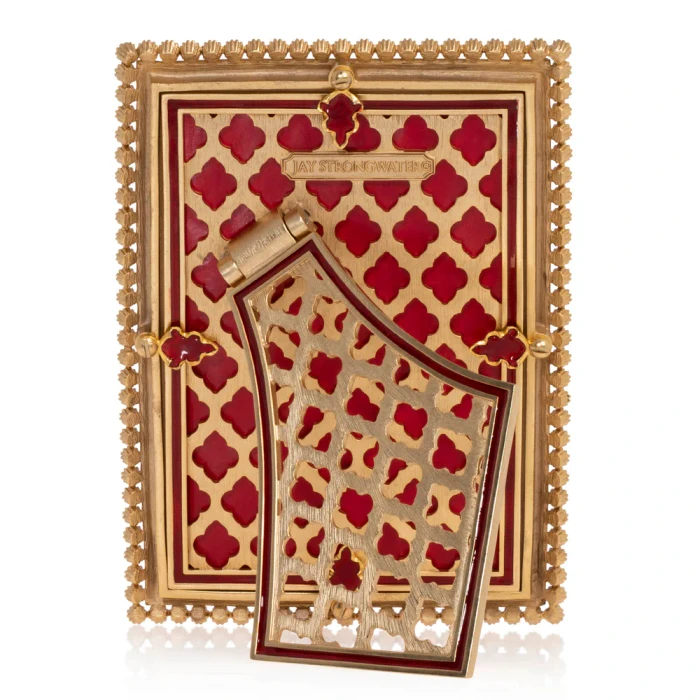 Jay Strongwater Lucas Stone Edge Ruby 5" x 7" Crystal Picture Frame