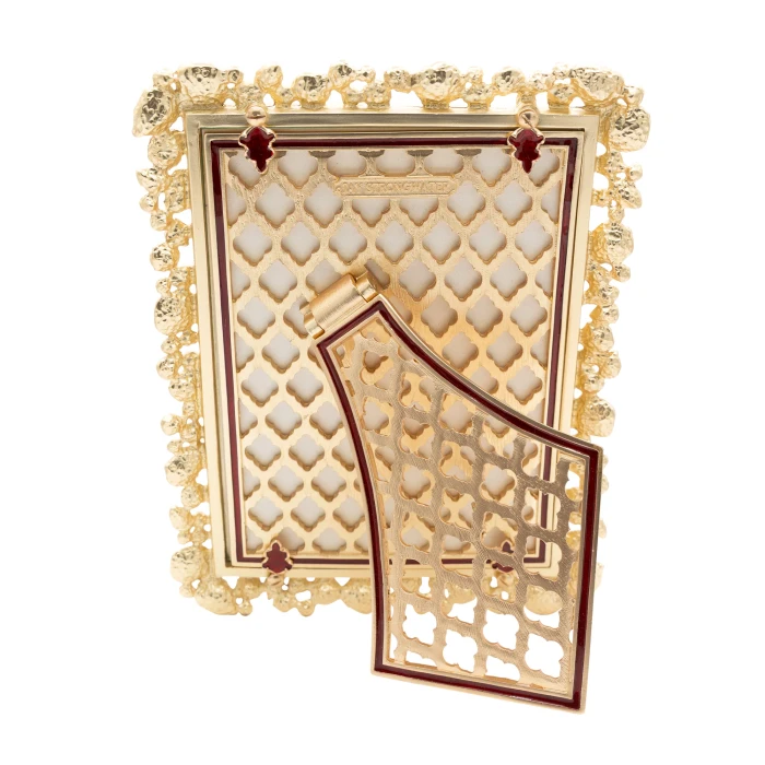 Jay Strongwater Leslie Bejeweled Ruby 5" x 7" Crystal Picture Frame