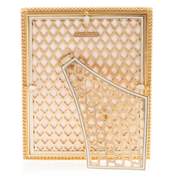 Jay Strongwater Laetitia Stone Edge Boudoir 8" x 10" Crystal Picture Frame
