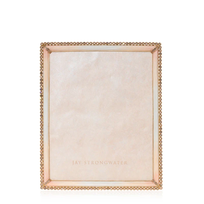 Jay Strongwater Laetitia Stone Edge Boudoir 8" x 10" Crystal Picture Frame