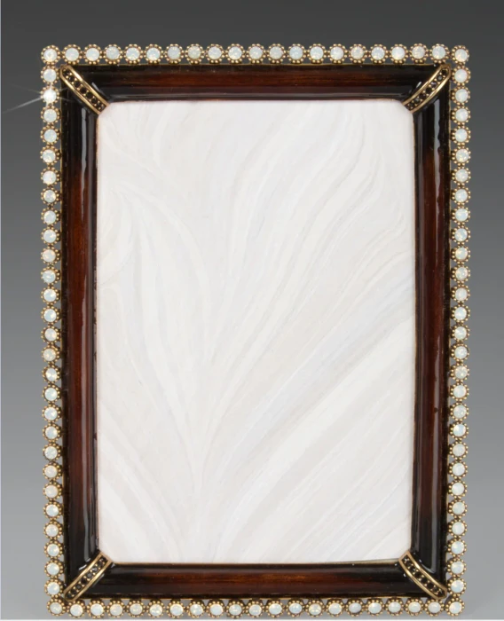 Jay Strongwater Lorraine Stone Edge Safari 4" x 6" Crystal Picture Frame