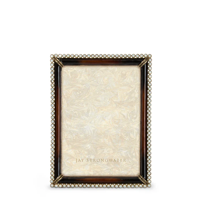 Jay Strongwater Lucas Stone Edge Safari 5" x 7" Crystal Picture Frame