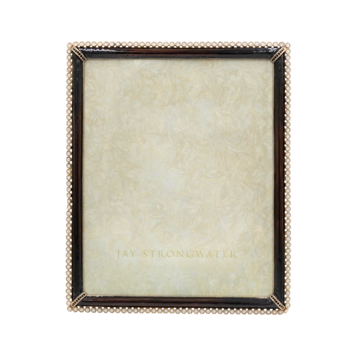 Jay Strongwater Laetitia Stone Edge Safari 8" x 10" Crystal Picture Frame