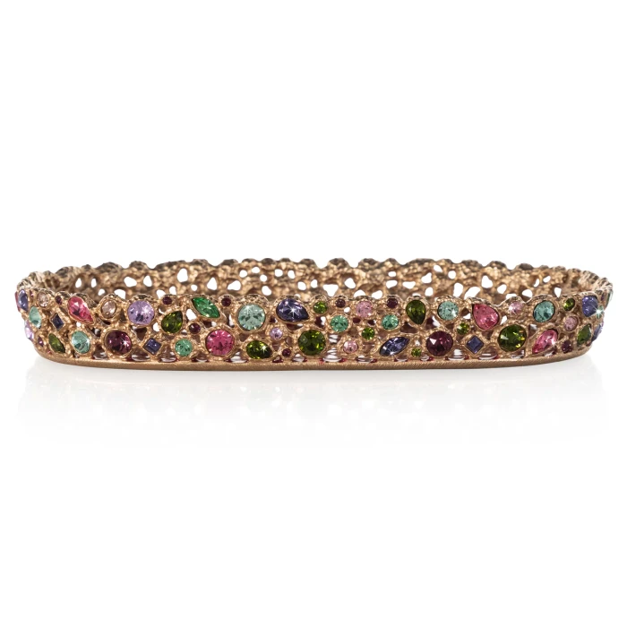 Jay Strongwater Julius Bejeweled Bouquet Decorative Tray