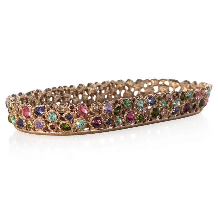 Jay Strongwater Julius Bejeweled Bouquet Decorative Tray