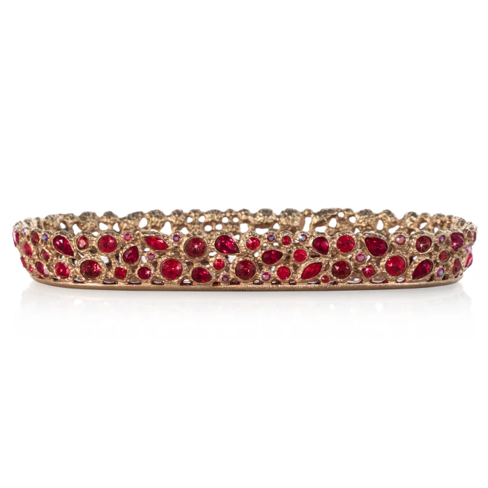 Jay Strongwater Julius Bejeweled Ruby Decorative Tray