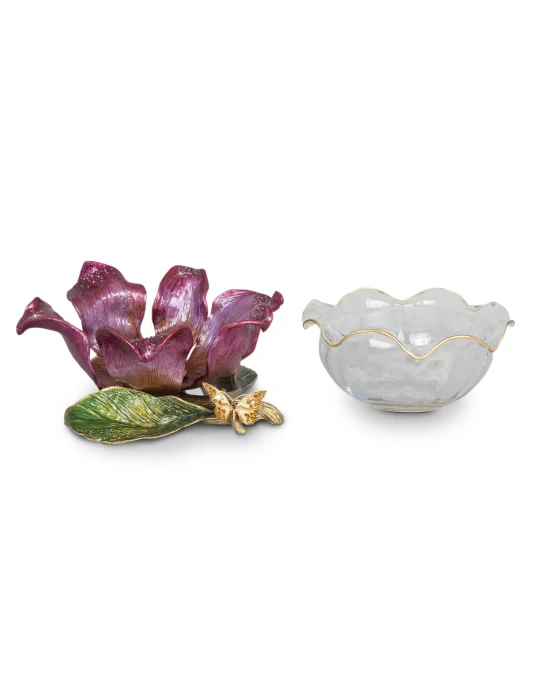 Jay Strongwater Sydney Large Flower Bouquet Decorative Bowl