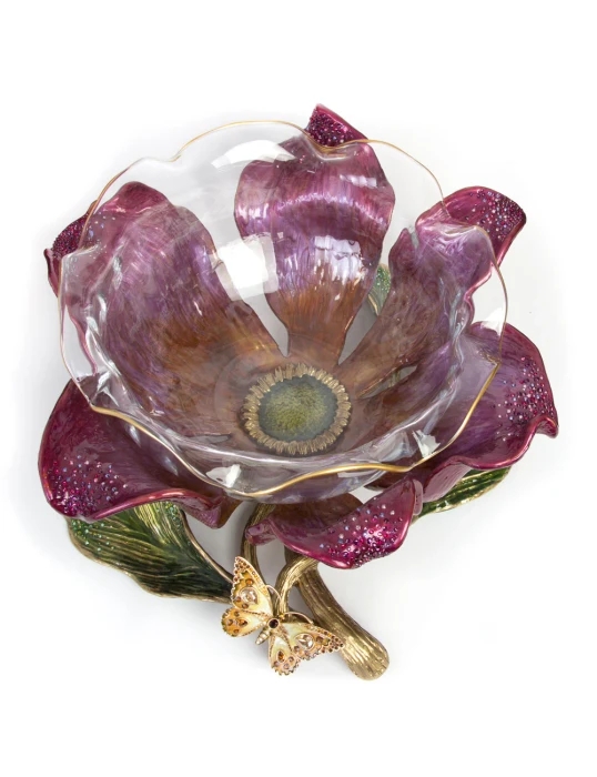 Jay Strongwater Sydney Large Flower Bouquet Decorative Bowl
