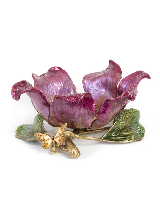 Jay Strongwater Sydney Large Flower Bouquet Decorative Bowl