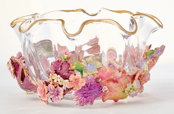 Jay Strongwater Paisley Small Ruffle Flower Bowl