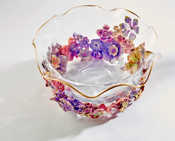 Jay Strongwater Penelope Large Ruffle Flower Bowl