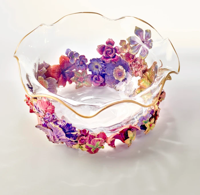 Jay Strongwater Penelope Large Ruffle Flower Bowl