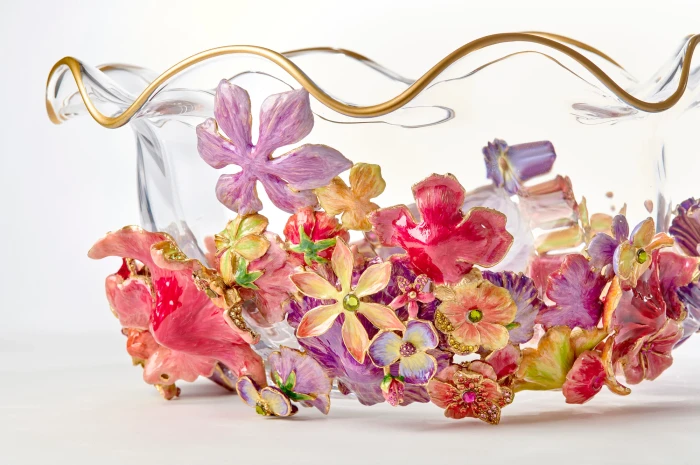 Jay Strongwater Penelope Large Ruffle Flower Bowl