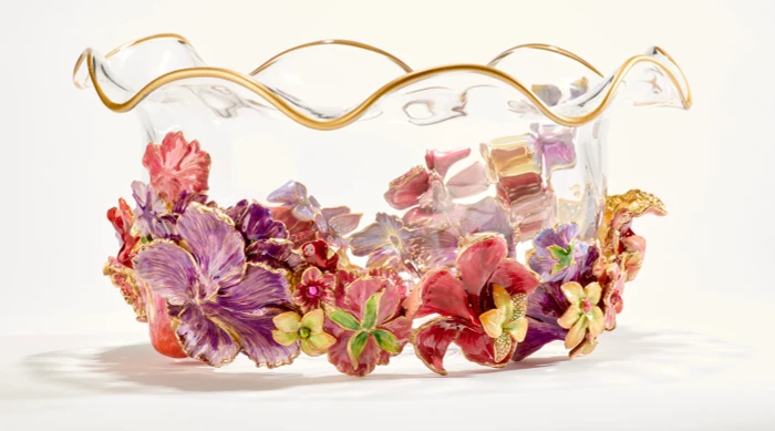 Jay Strongwater Penelope Large Ruffle Flower Bowl