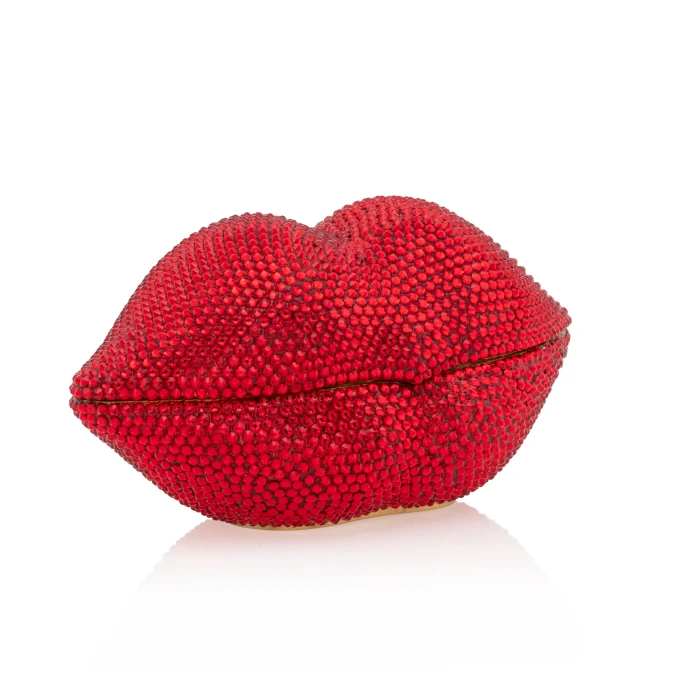 Jay Strongwater Amy Pave Lips Box - Ruby