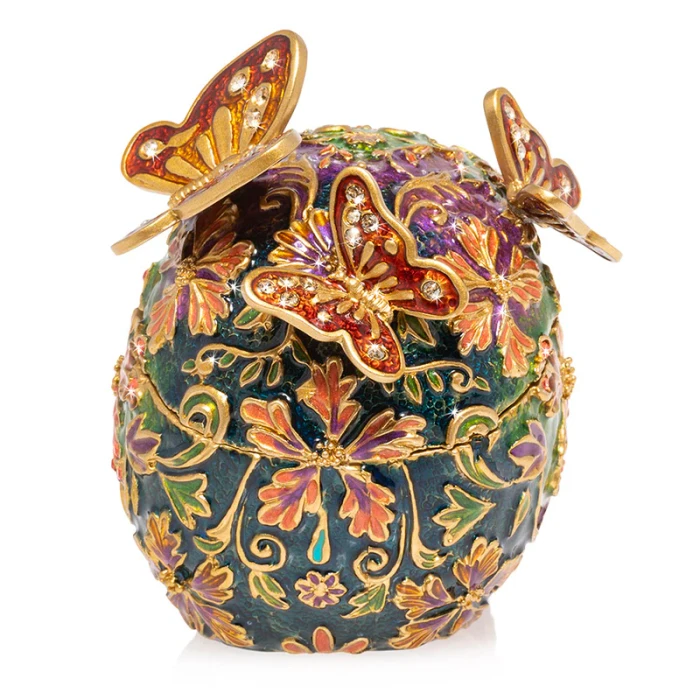 Jay Strongwater Rivera Skull with Butterflies Box