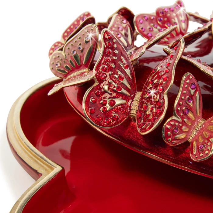 Jay Strongwater Amelia Heart and Butterfly Box in Red