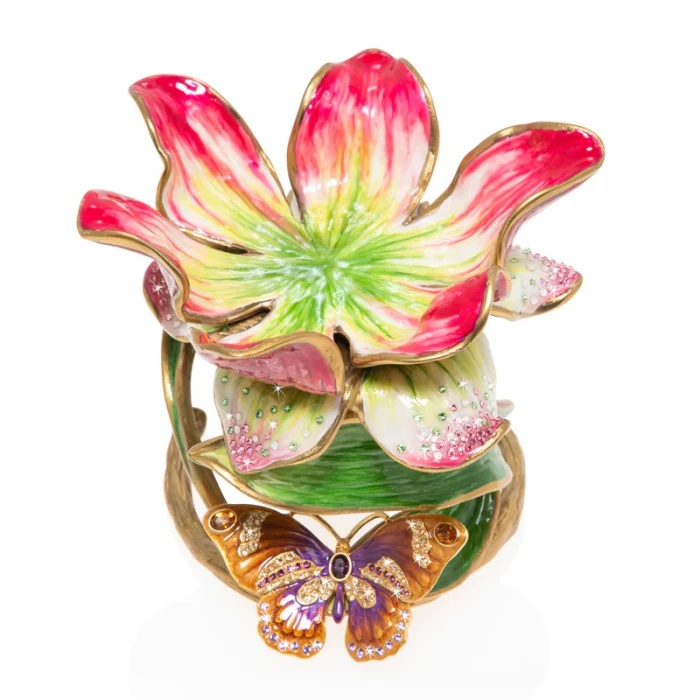 Jay Strongwater Aimee Floral 7" Pillar Candle Holder